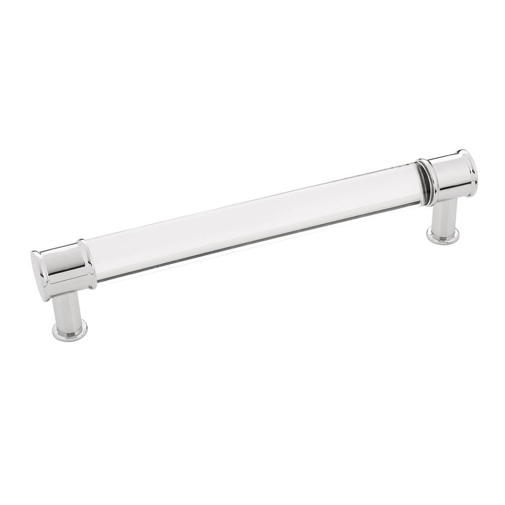 Hickory Hardware Midway Collection 6 5 16 In 160 Mm Center To Center Crysacrylic With Chrome Cabinet Door And Drawer Pull P3702 Cach The Home Depot