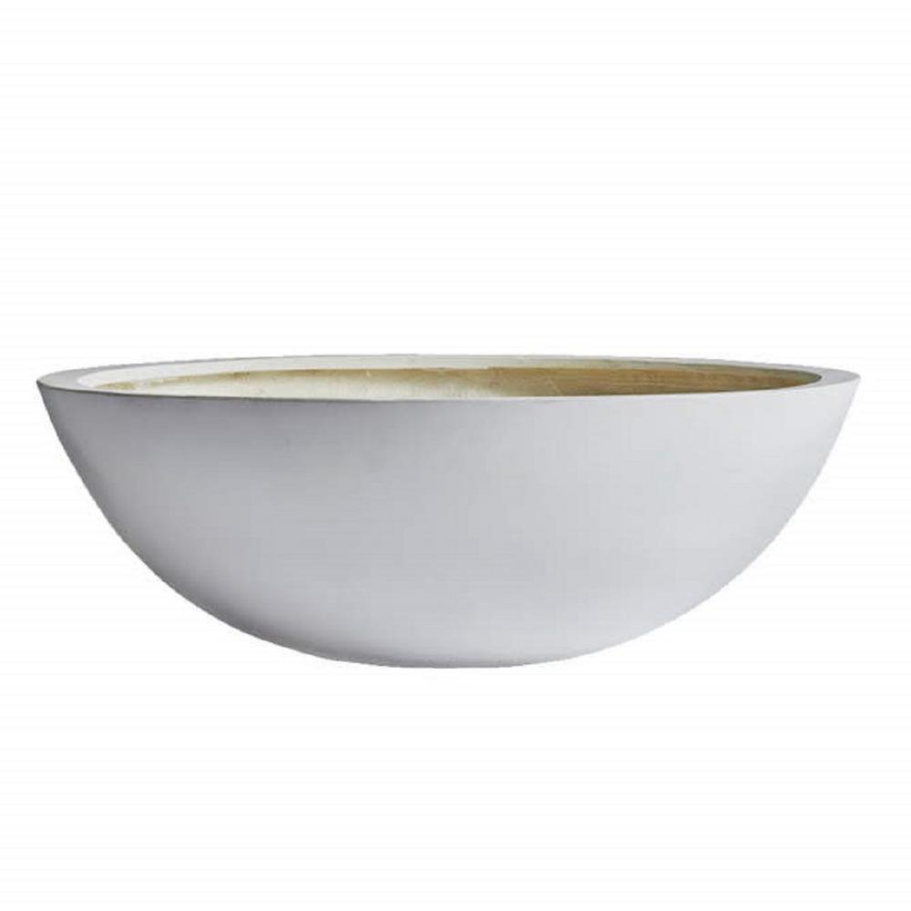 Los Angeles Plain White Polystone Flying Succulent Bowl PlanterVL10004