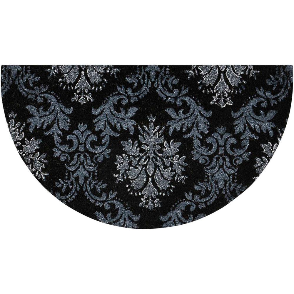 Mina Victory Glitter Damask Black Silver 2 Ft X 3 Area Rug Glitter Damask Black Silver 2 Ft X 3 Area Rug