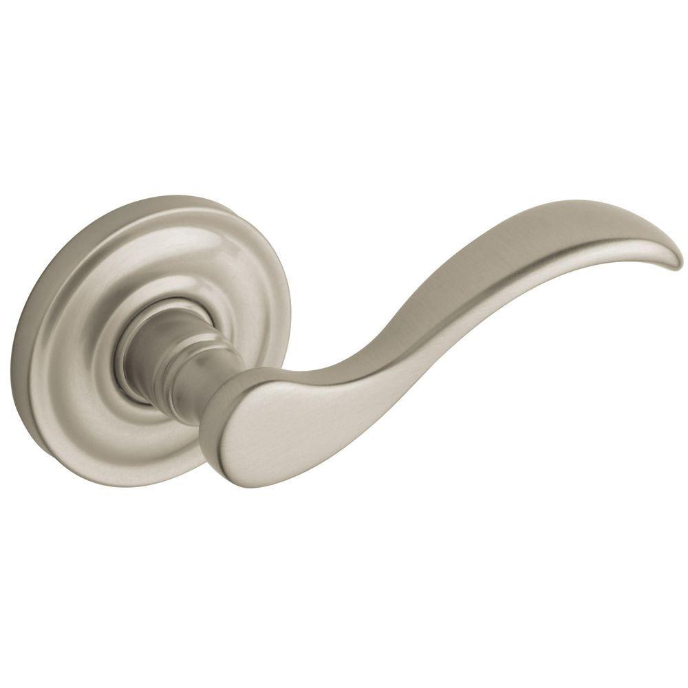 Baldwin Estate Lifetime Satin Nickel FullDummy Wave Door Lever5455V