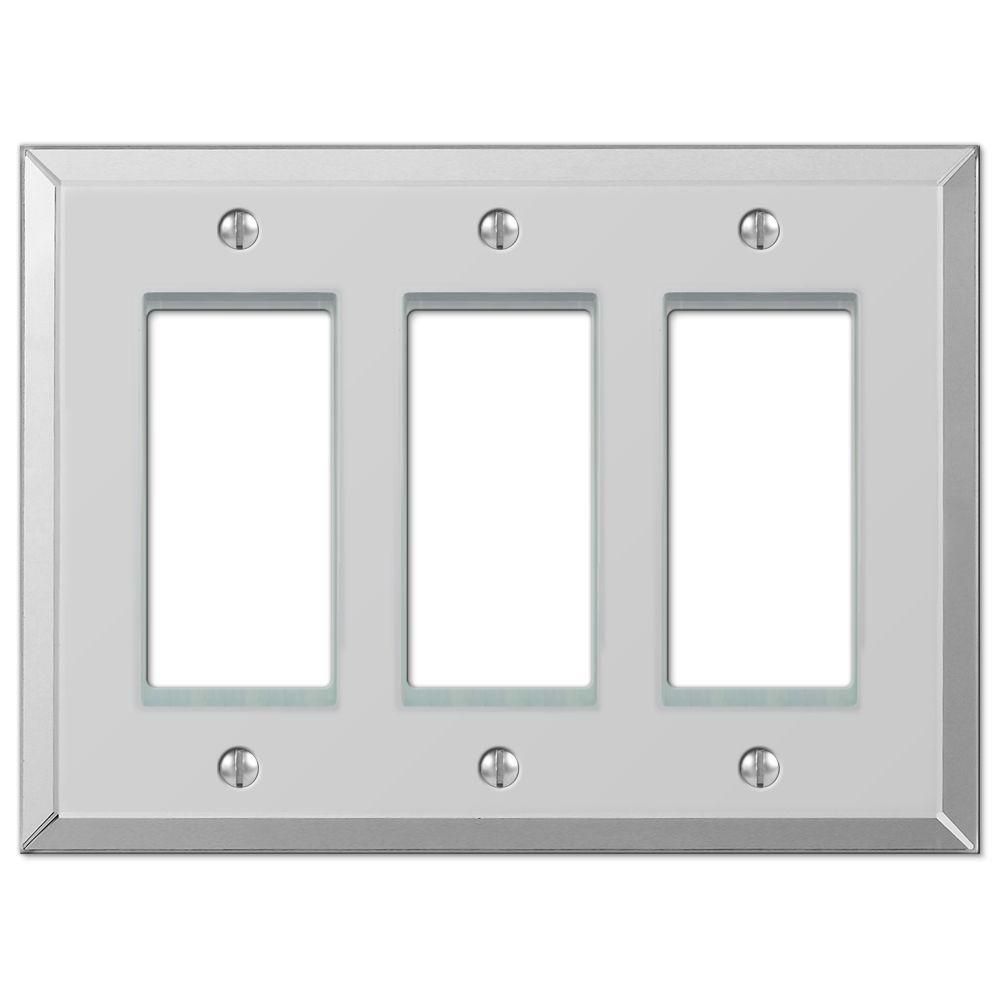 Mirror Switch Plates Wall The Home Depot Acrylic Mirror 3 Gang Decora Wall Plate