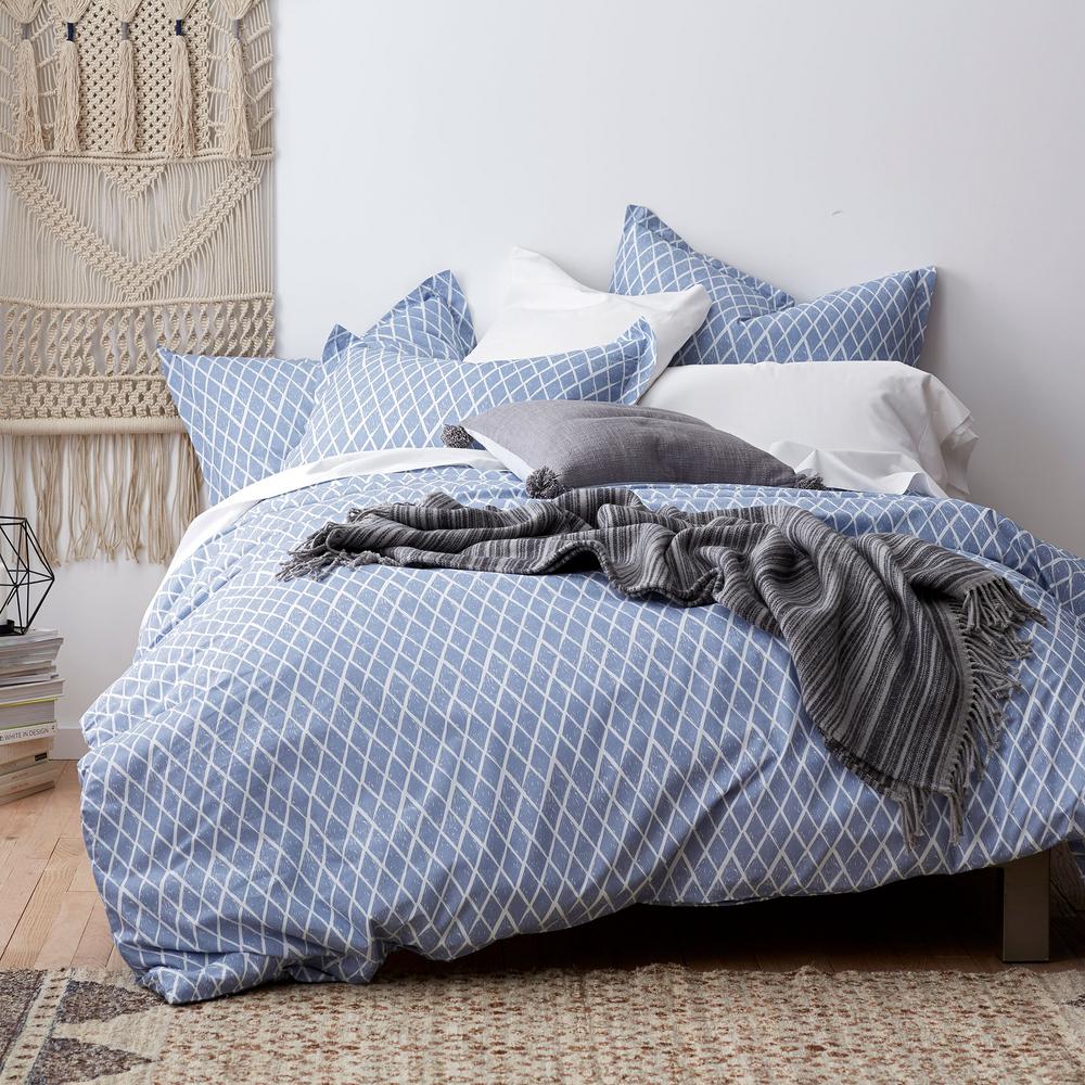 Cstudio Home By The Company 2 Piece Diamonds Organic Percale 2 Piece Diamonds Organic Percale Twin Duvet Cover Set