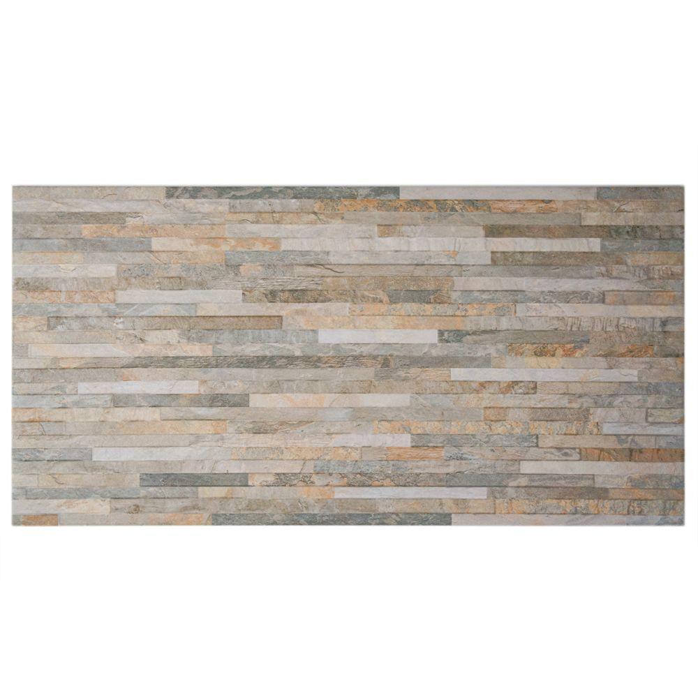 12x24 Merola Tile Flooring The Home Depot Muro Ardesia Ocre 12 1 2 In X 24