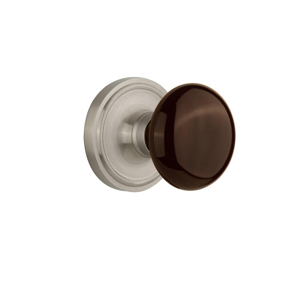 Nostalgic Warehouse Classic Rosette Double Dummy Brown Porcelain
