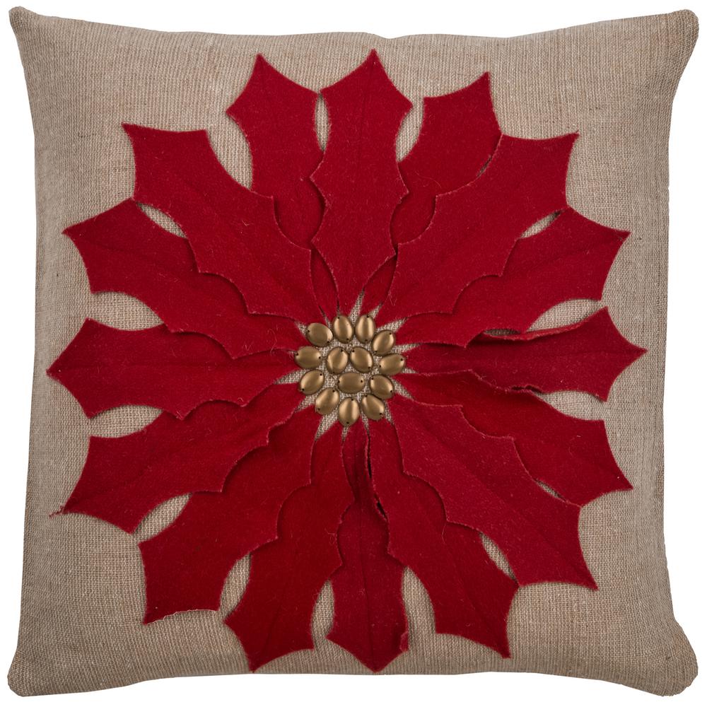 Rizzy Home Beige And Red Jute Cotton 18 In X Decorative Rizzy Home Beige And Red Jute Cotton 18 In X Decorative