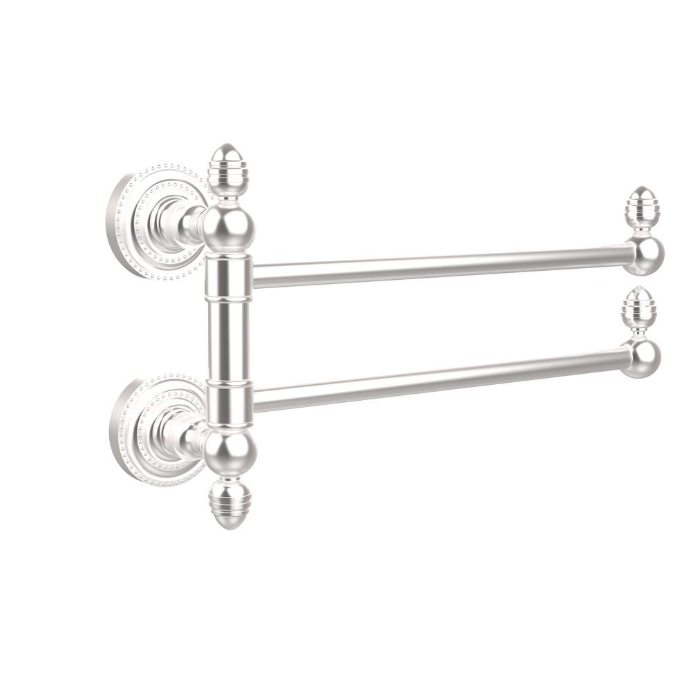 Allied Brass Dottingham Collection 2 Swing Arm Towel Rail In Satin Chrome