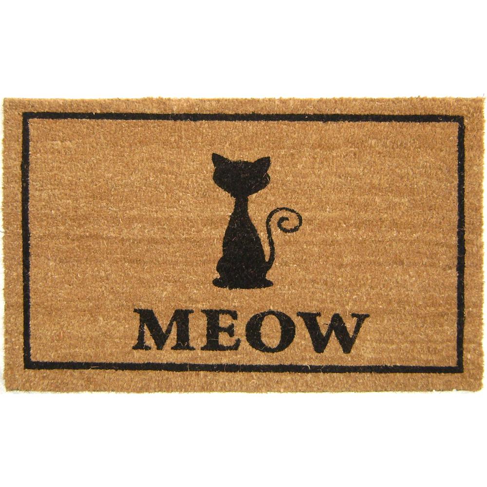 Cat Meow Coir With Pvc Backing 18 In X 30 In Door Mat G355 The