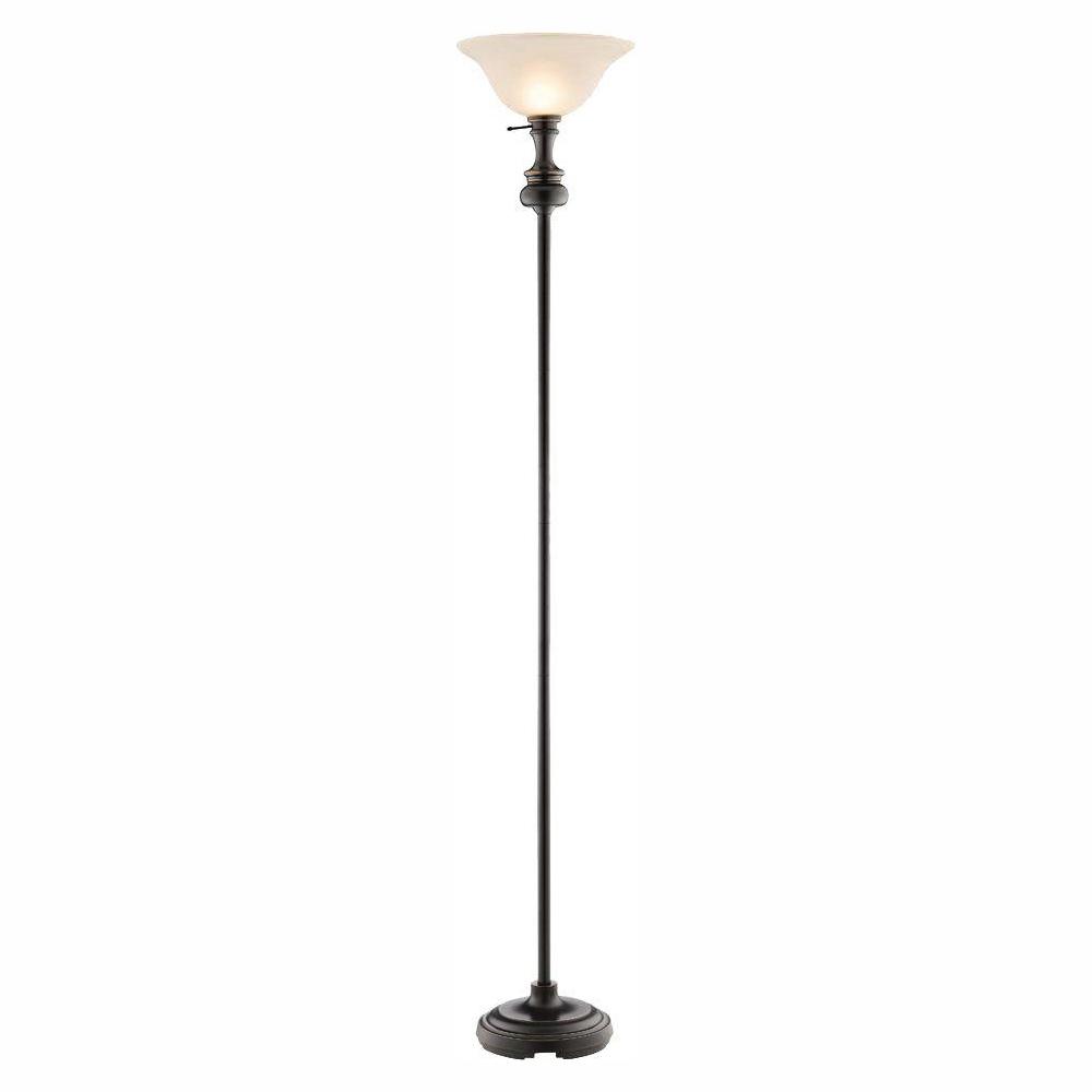 Hampton Bay Candler 71 75 In Oil Rubbed Bronze Torchiere Lamp With Ttl 20 Compliant Fixture