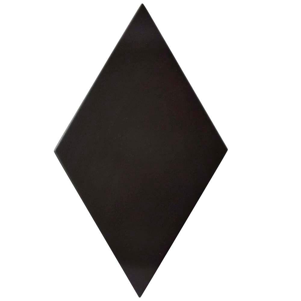 Merola Tile Rhombus Smooth Black 5 1 2 In X 9 Porcelain Merola Tile Rhombus Smooth Black 5 1 2 In X 9