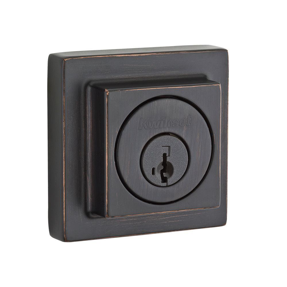 Kwikset 993 Series Square Contemporary Bronze Single Cylinder