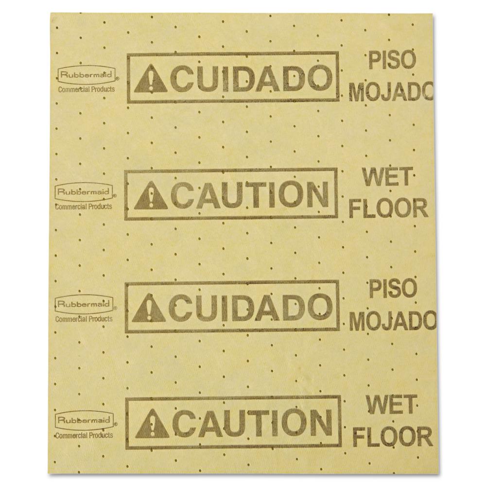 Rubbermaid 16 5 In X 20 In Yellow Over The Spill Caution Wet