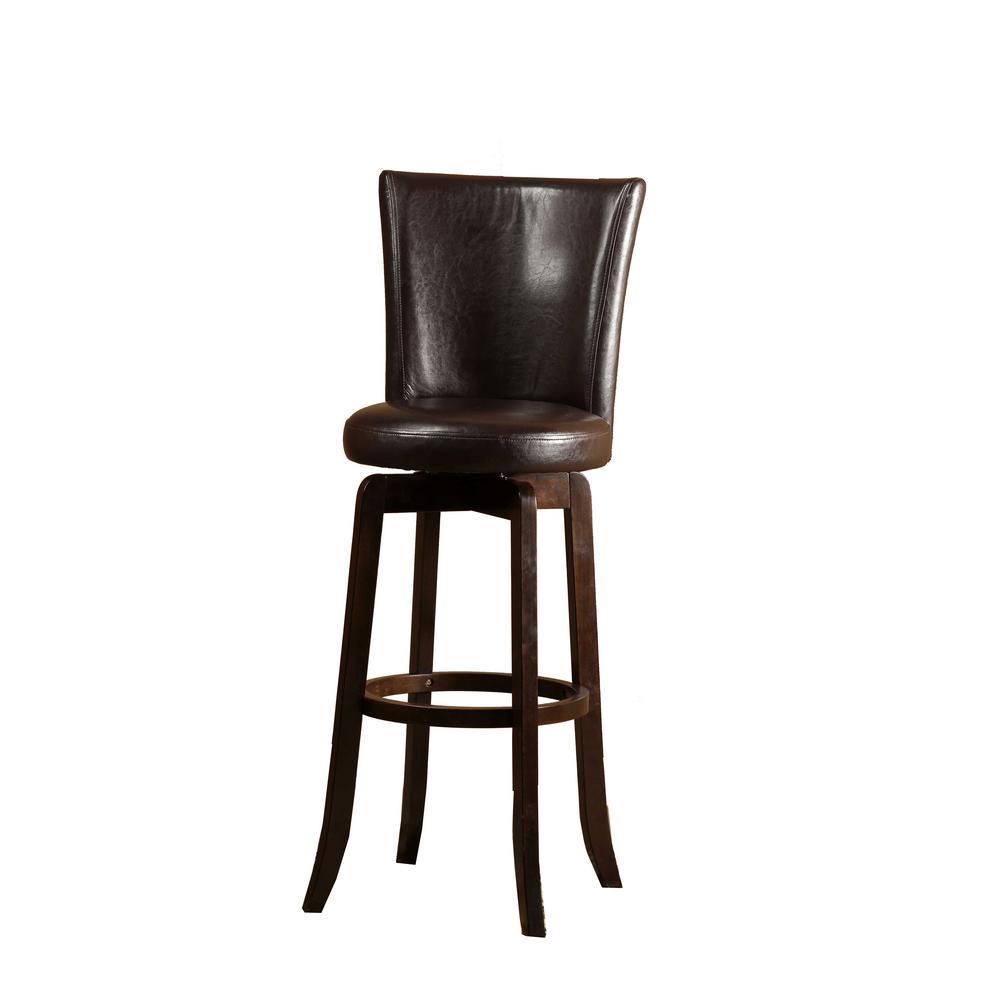 Hillsdale Furniture Copenhagen 29.75 in. Espresso Swivel Cushioned Bar
