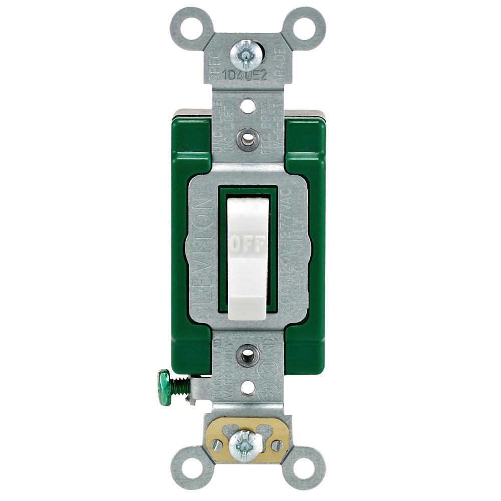Leviton 30 Amp Industrial Double Pole Switch, White-R62 ... pass and seymour 4 way switch wiring diagram 