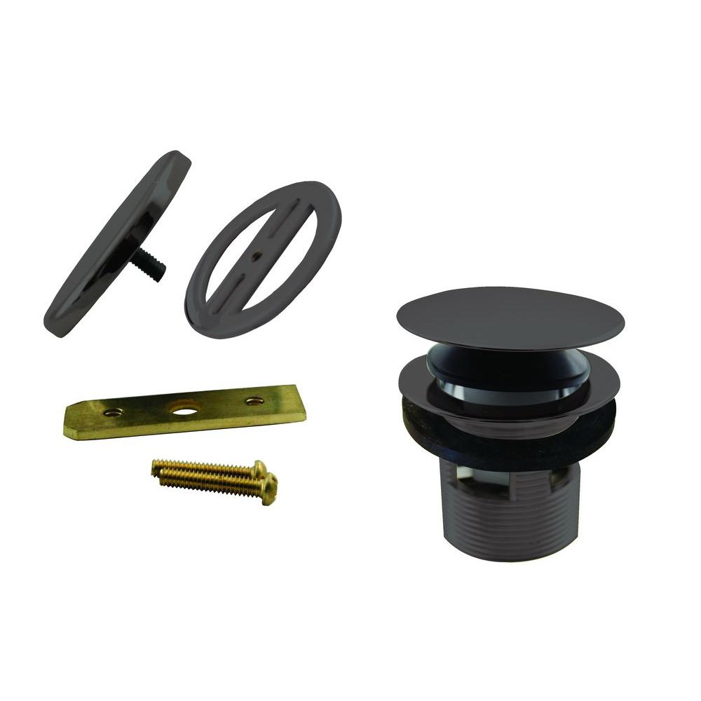 Westbrass 11/2 in. NPSM Integrated Overflow Round TipToe Bath Drain