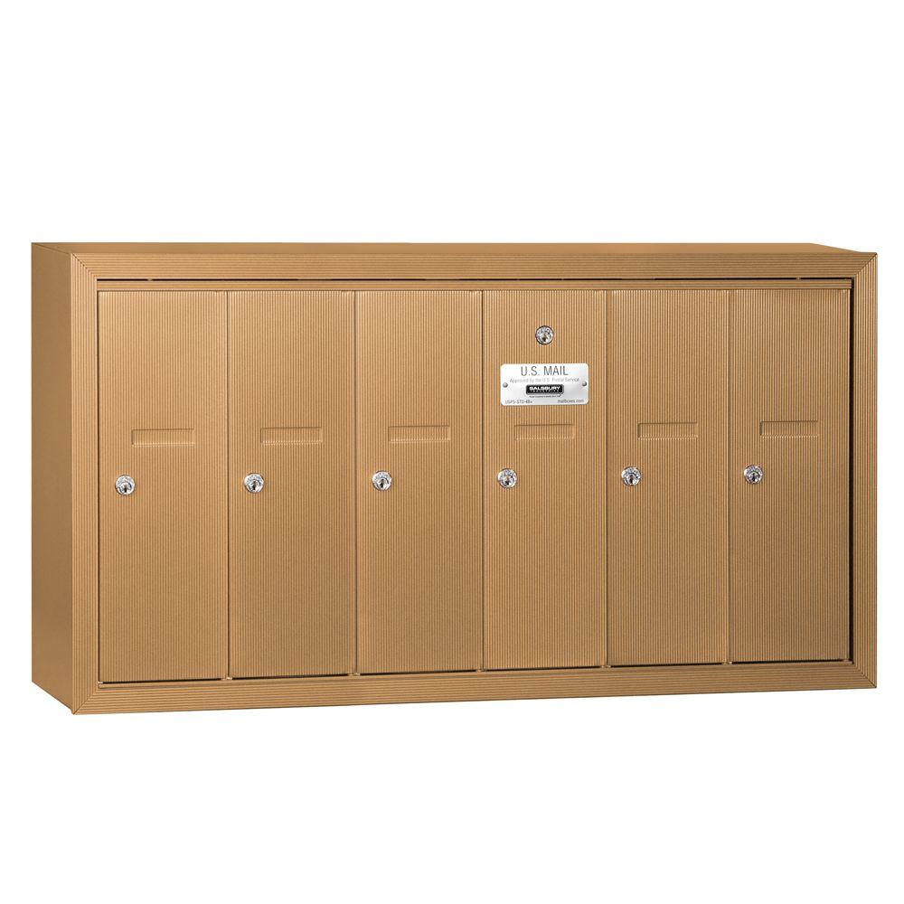 Salsbury Industries Brass SurfaceMounted USPS Access Vertical Mailbox