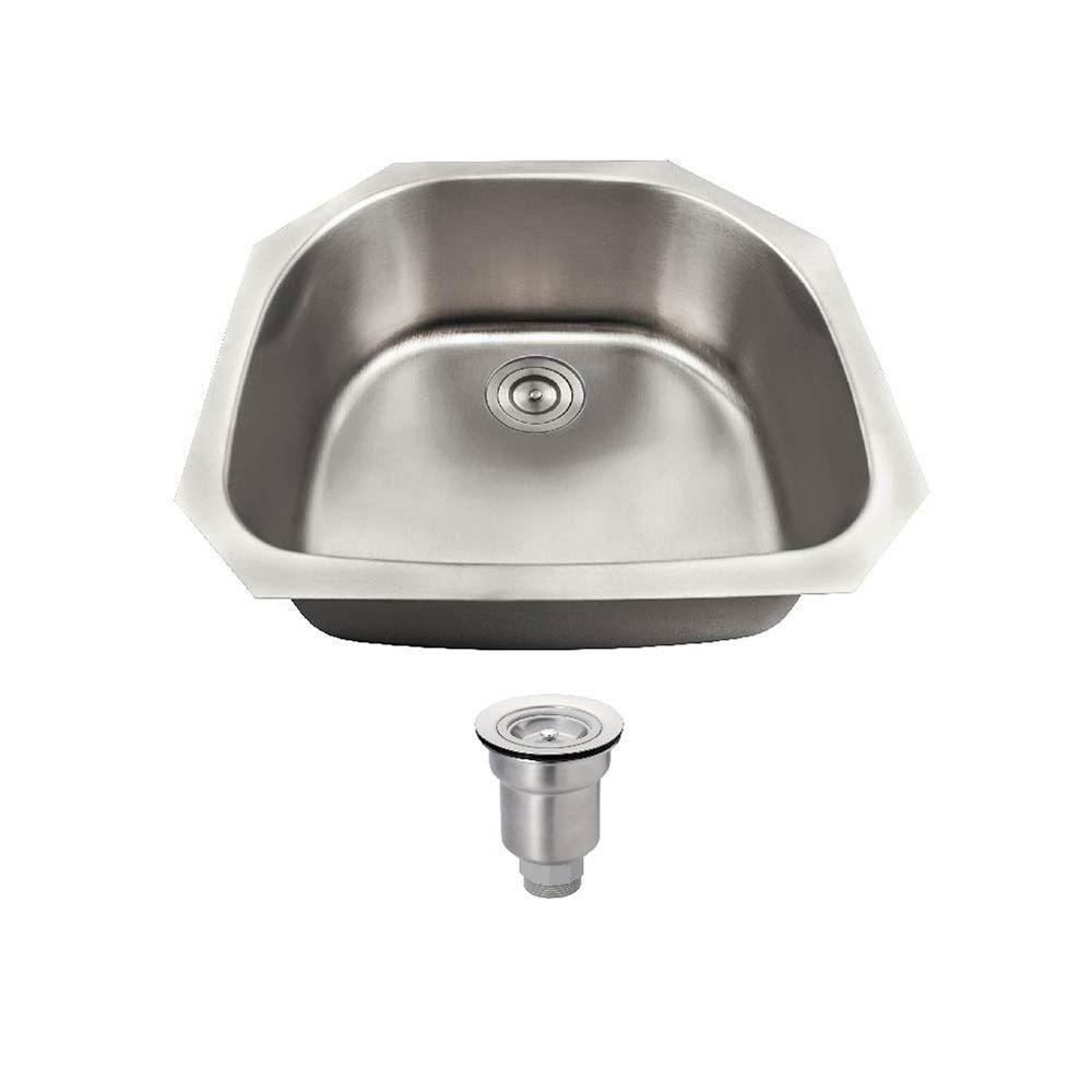 MR Direct All In One Undermount Stainless Steel 24 In Single Bowl   Brushed Satin Mr Direct Undermount Kitchen Sinks Us1042 Ens 64 1000 