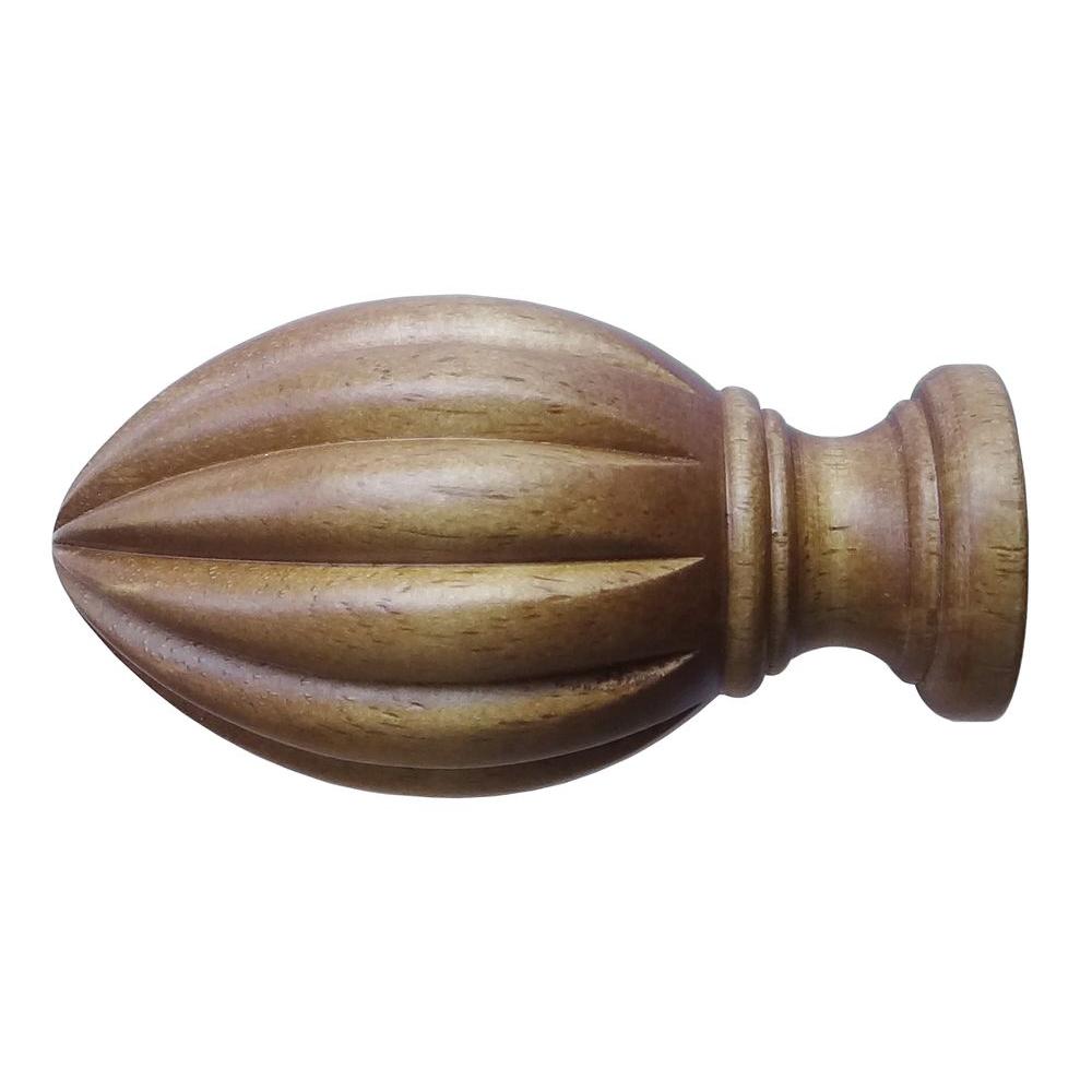 Martha Stewart Living 13/8 in. Wood Starfruit Finial in Heritage Oak