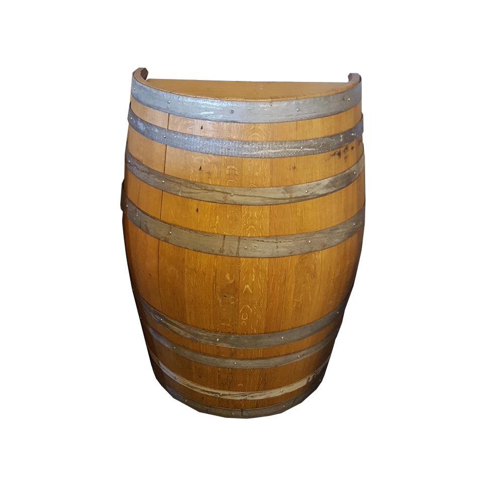 Entryway Tables Furniture The Home Depot 26 In W X 35 H Unfinished Oak Wood Split Wine Barrel Stand