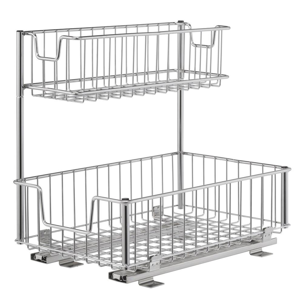 Steel Pull Out Cabinet Drawers Pull Out Cabinet Organizers The Home Depot