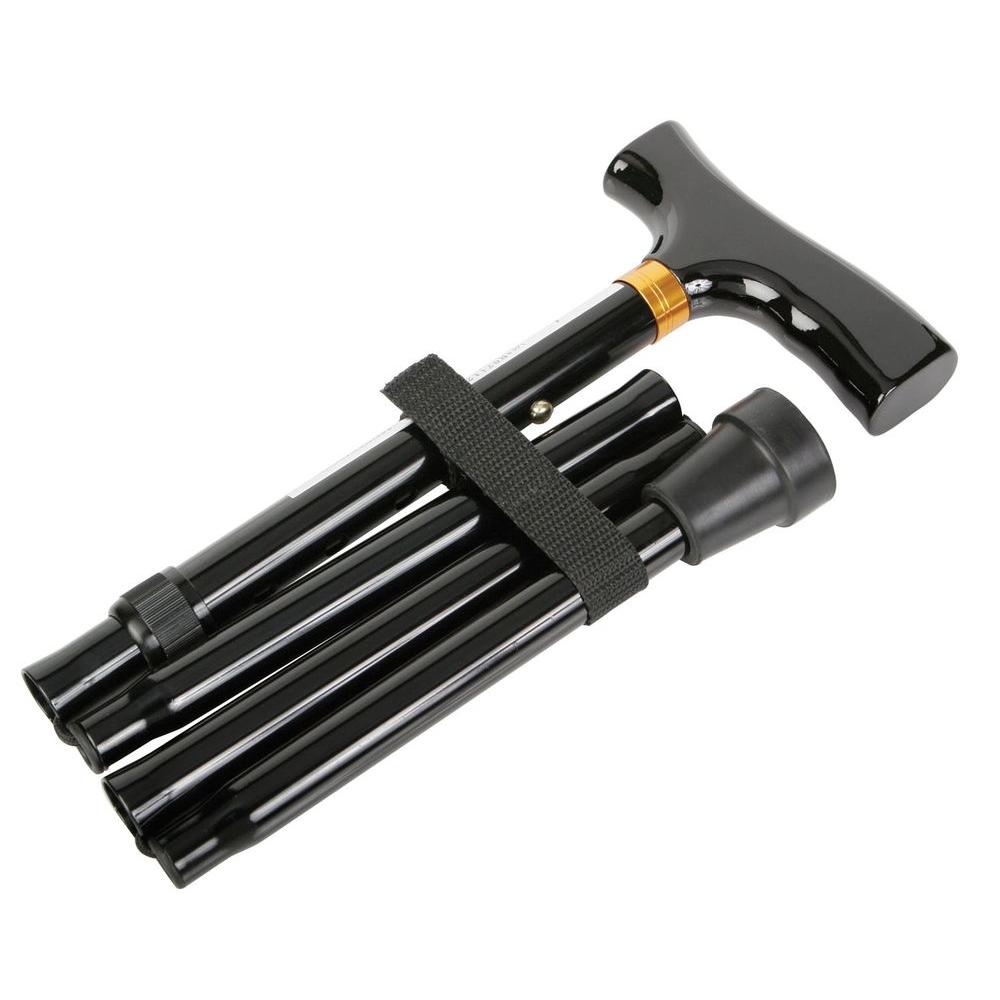 Medline Folding THandle Aluminum Cane in BlackMDS86430WH The Home Depot