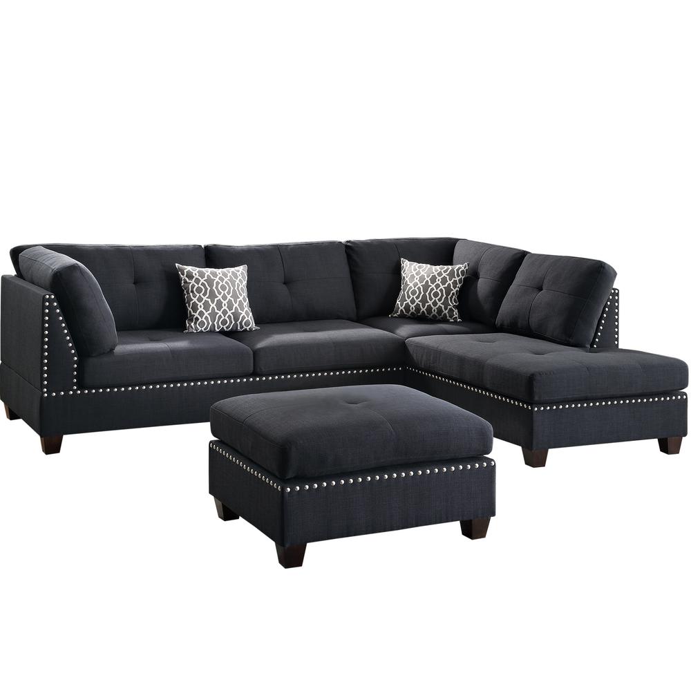Venetian Worldwide Florence 2 Piece, Sectional Sofa Leather And Fabric