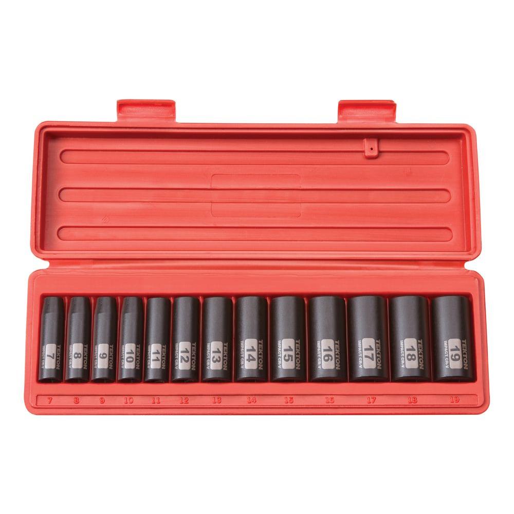 3/8 in. Drive 7-19 mm 6-Point Deep Impact Socket Set (13-Piece) 3/8 in. Drive 7-19 mm 6-Point Deep Impact Socket Set (13-Piece)