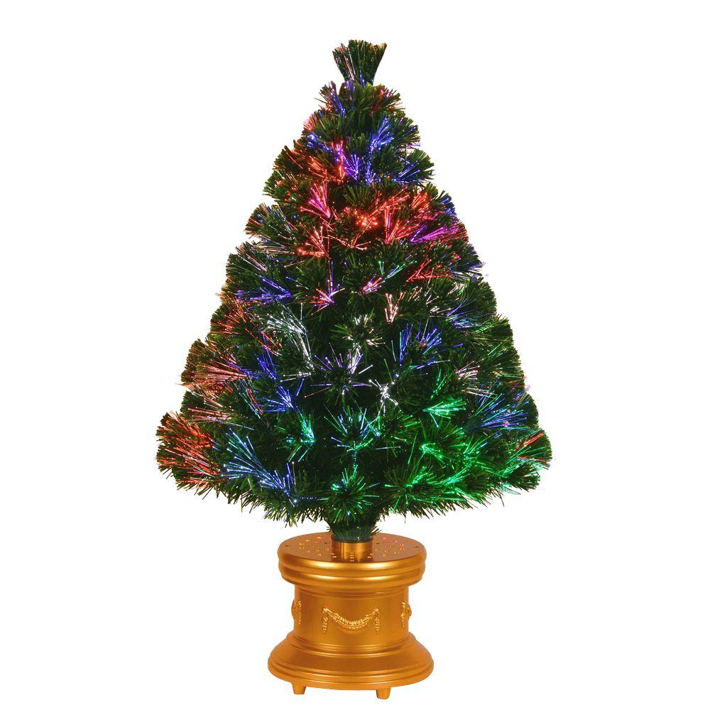 National Tree Company 3 ft. Fiber Optic Fireworks Evergreen Artificial