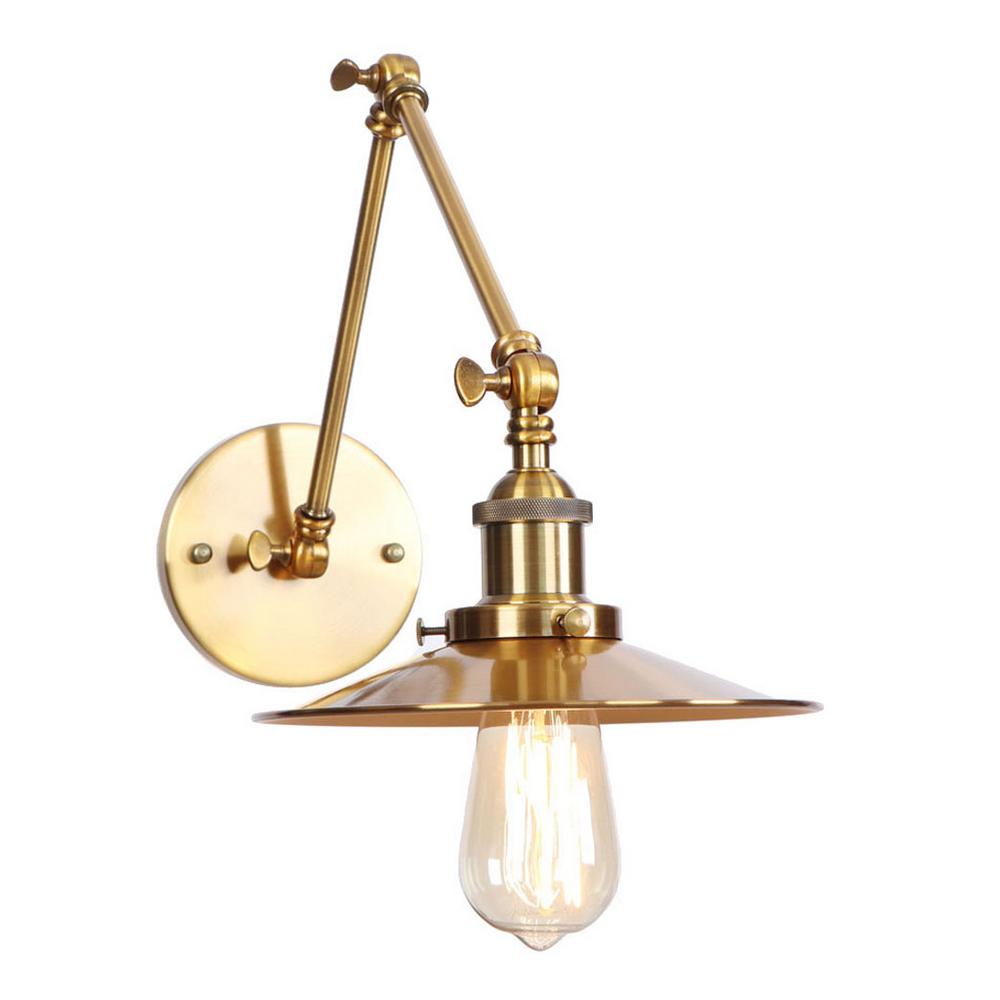 Vintage Wall Lamp Gold Sconce Arm Adjustment Swing