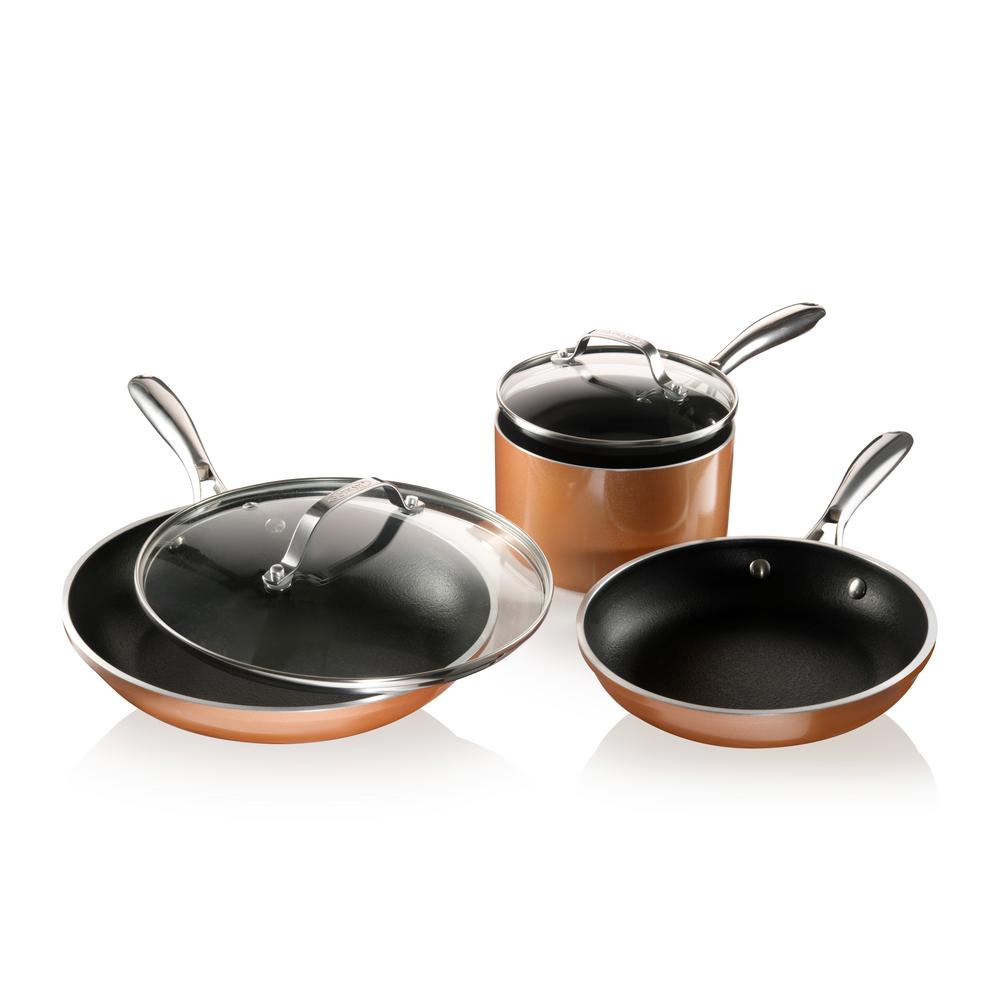 Gotham Steel Cast Textured Coating Ultra-Durable Nonstick 5-Pc. Cookware Set