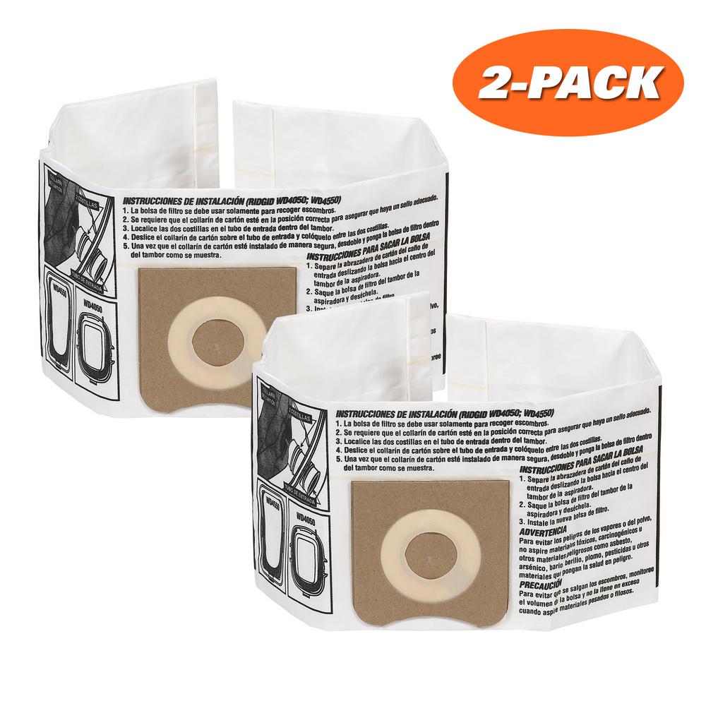 RIDGID High-Efficiency Size C Dust Bags for 3.0 Gal. to 4.5 Gal. for