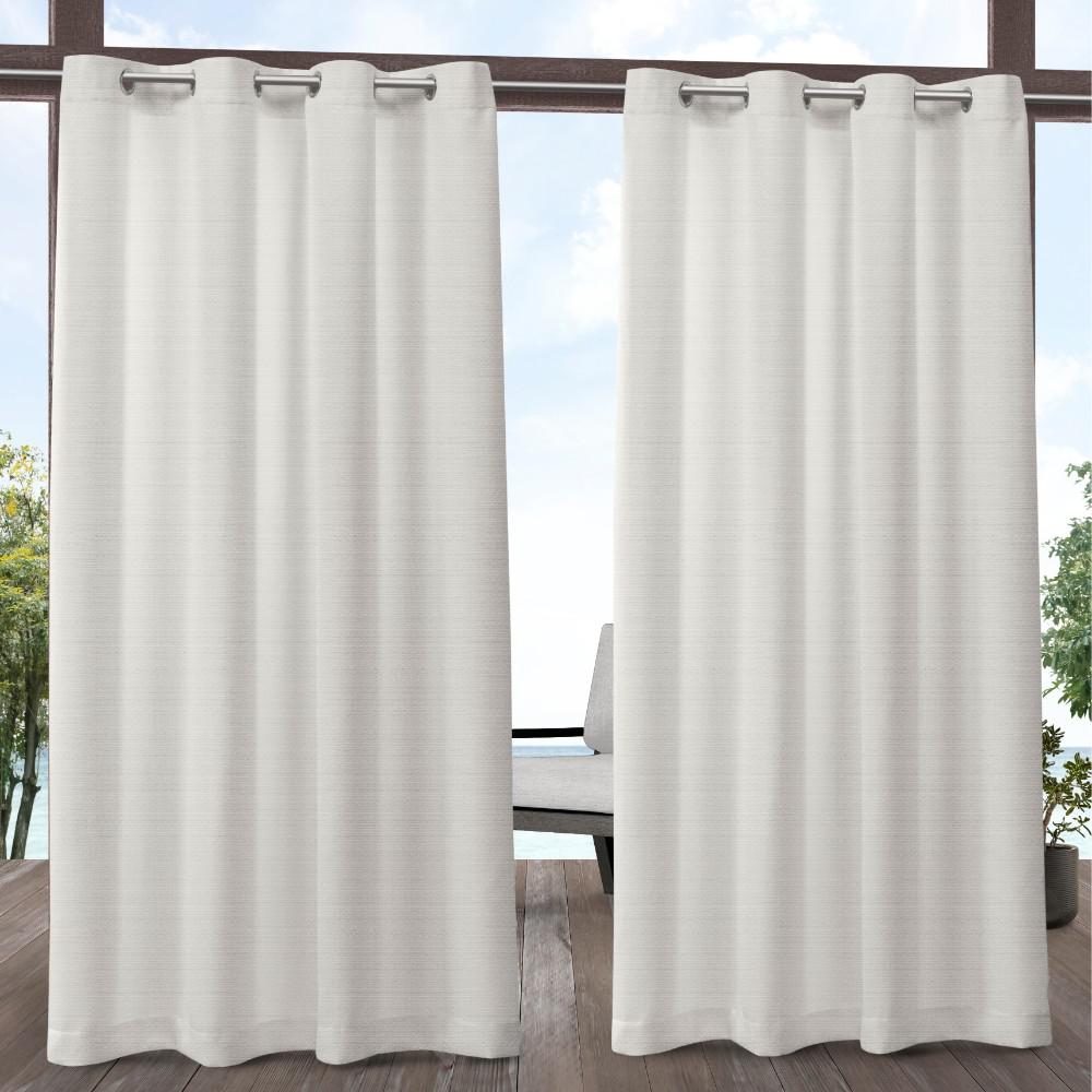 Aztec 54 In W X 96 L Indoor Outdoor Grommet Top Curtain Panel Vanilla 2 Panels