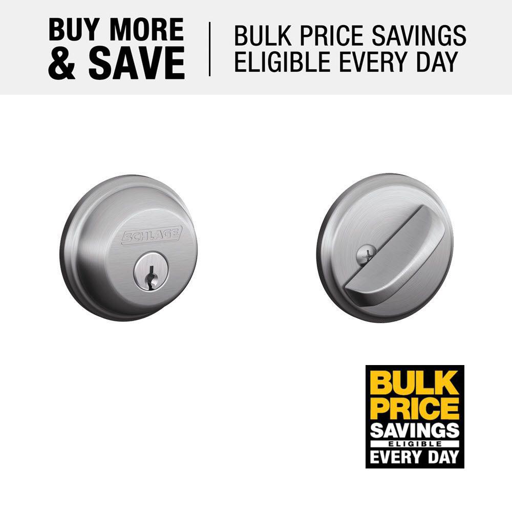 Schlage Lock B62CS V 626 Satin Chrome Dbl Cyl Deadbolt security FREE SHIPPING!!