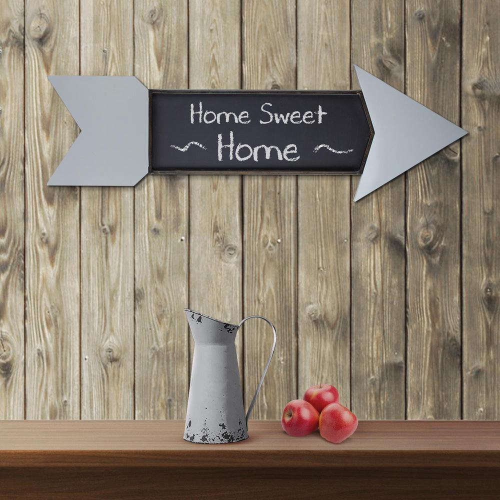 Crystal Art Gallery Grey Arrow Wall Mounted Wood Metal Chalkboard Crystal Art Gallery Grey Arrow Wall Mounted Wood Metal Chalkboard