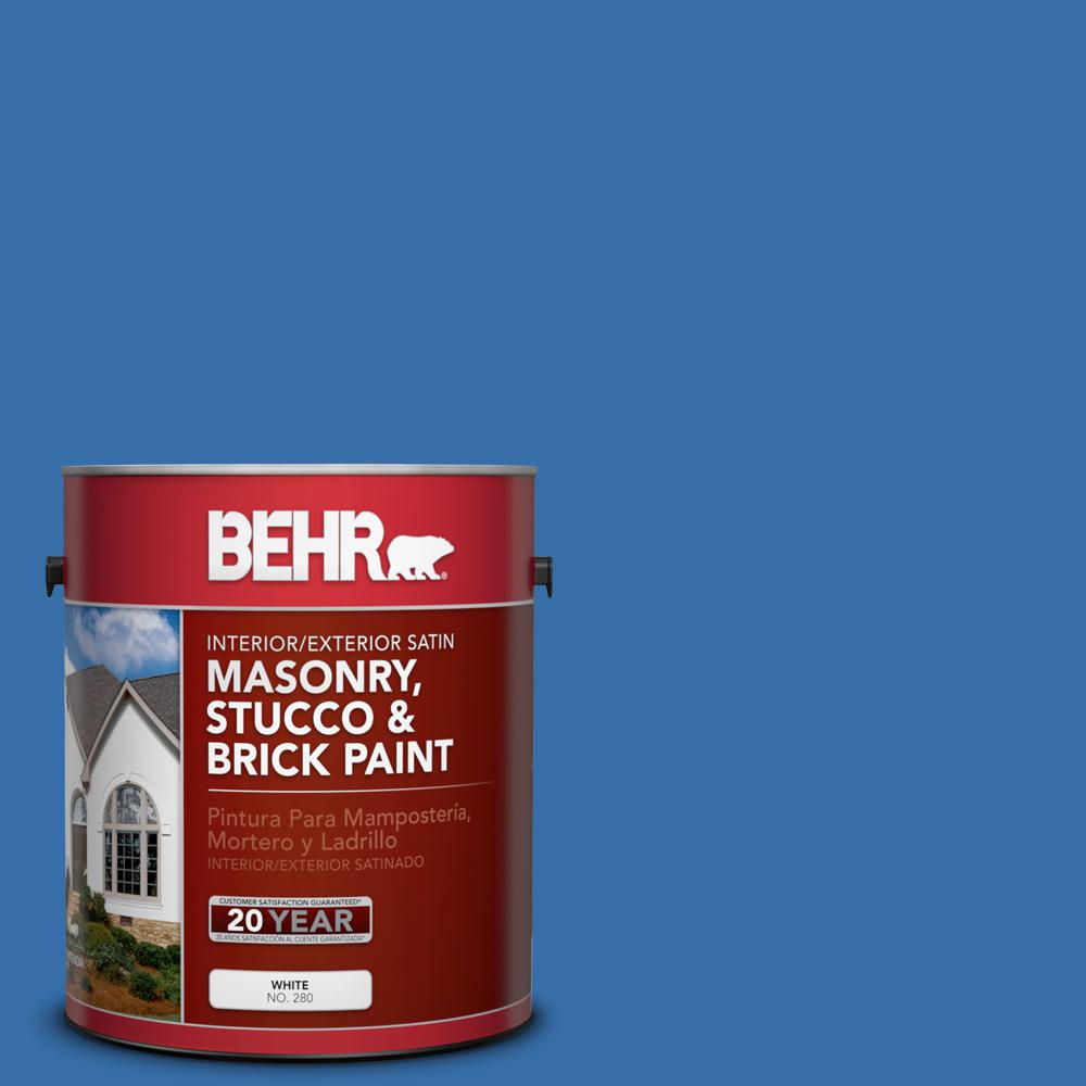 Behr 1 Gal P520 6 Mega Blue Satin Interior Exterior Masonry P520 6 Mega Blue Satin Interior Exterior Masonry