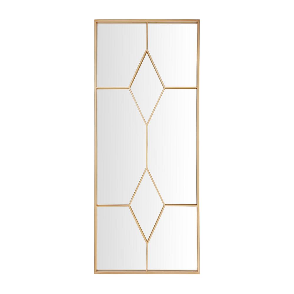 Home Decorators Collection 70 in. H x 29 in. W Rectangle Diamond Windowpane Gold Metal Frame Leaner Mirror was $229.0 now $116.96 (49.0% off)