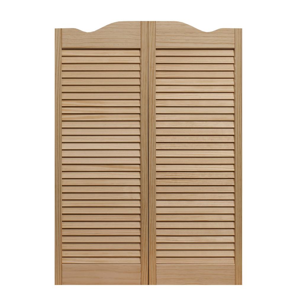 Pinecroft 30 In X 42 In Dixieland Louvered Unfinished Pine Wood