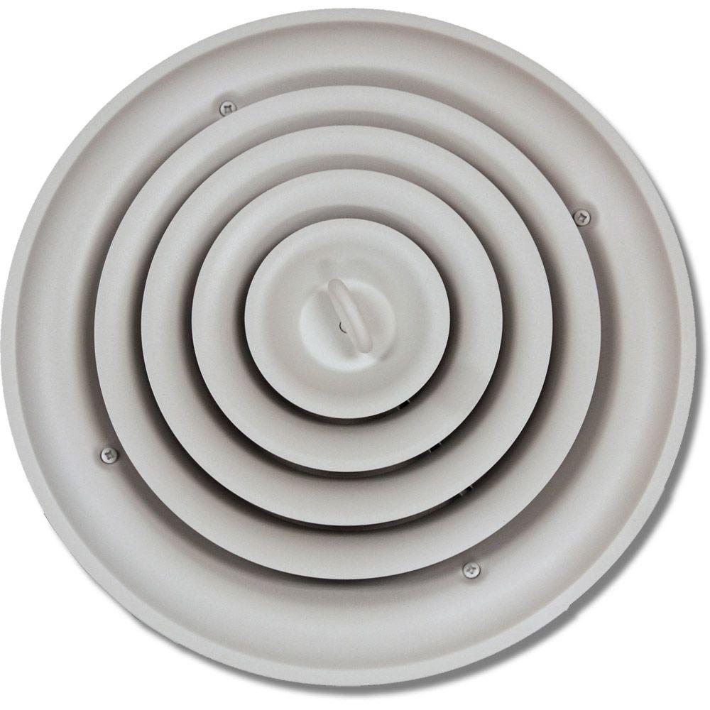 Speedi Grille 10 In Round Ceiling Air Vent Register White With