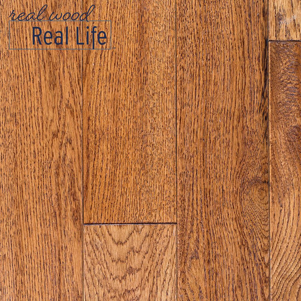 Blue Ridge Hardwood Flooring Oak Golden Wheat Hand Sculpted 3 4 In Thick X 4 In Wide X Random Length Solid Hardwood Flooring 16 Sq Ft Case 20482 The Home Depot