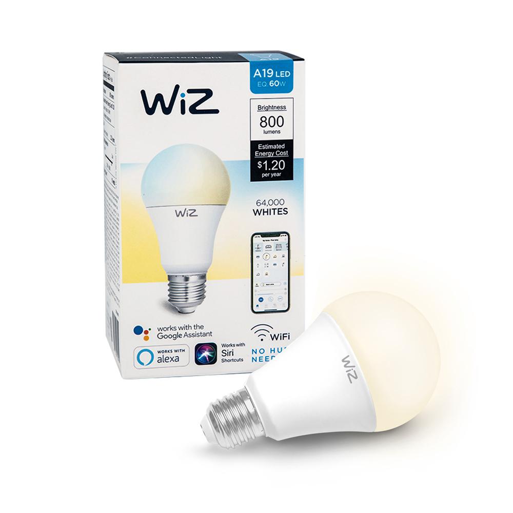 WiZ 60W Equivalent A19 Tunable White Wi-Fi Connected Smart ...