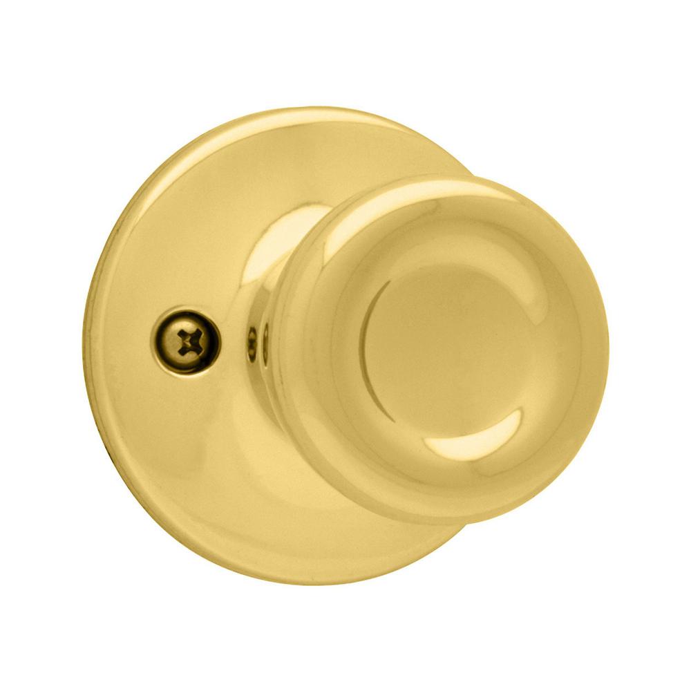 Kwikset Tylo Polished Brass Dummy Door Knob488T3V1 The Home Depot