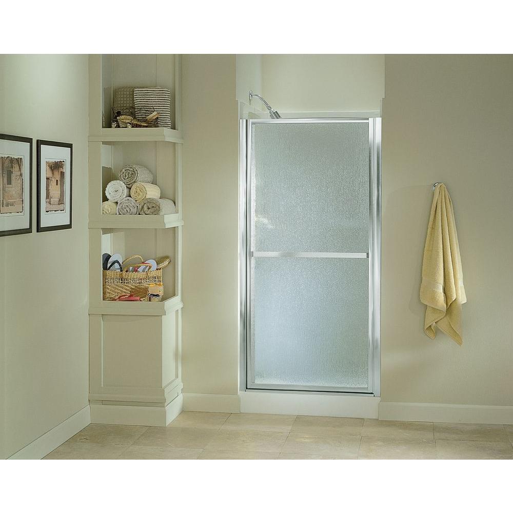 Sterling Finesse 33 1 2 In X 65 Framed Pivot Shower Door Silver With Handle