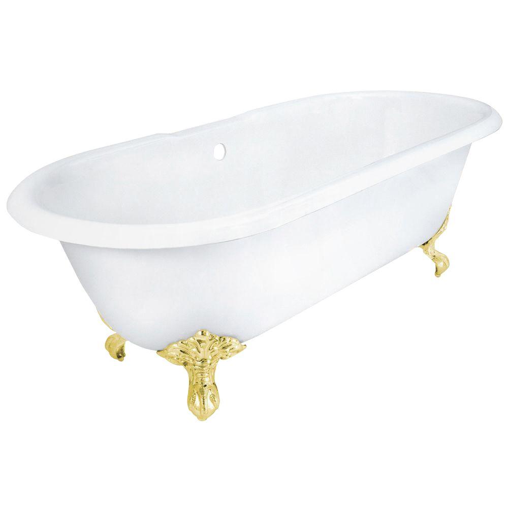 Elizabethan Classics 5 ft. 7in. Grand Slipper Cast Iron Tub Rim Faucet