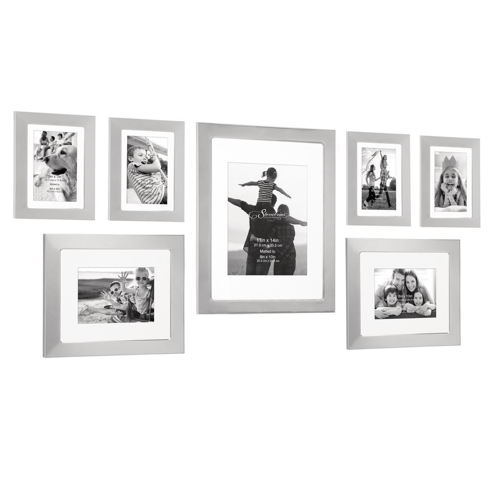 Stonebriar Collection Decorative Stamped Silver Picture Frame Set