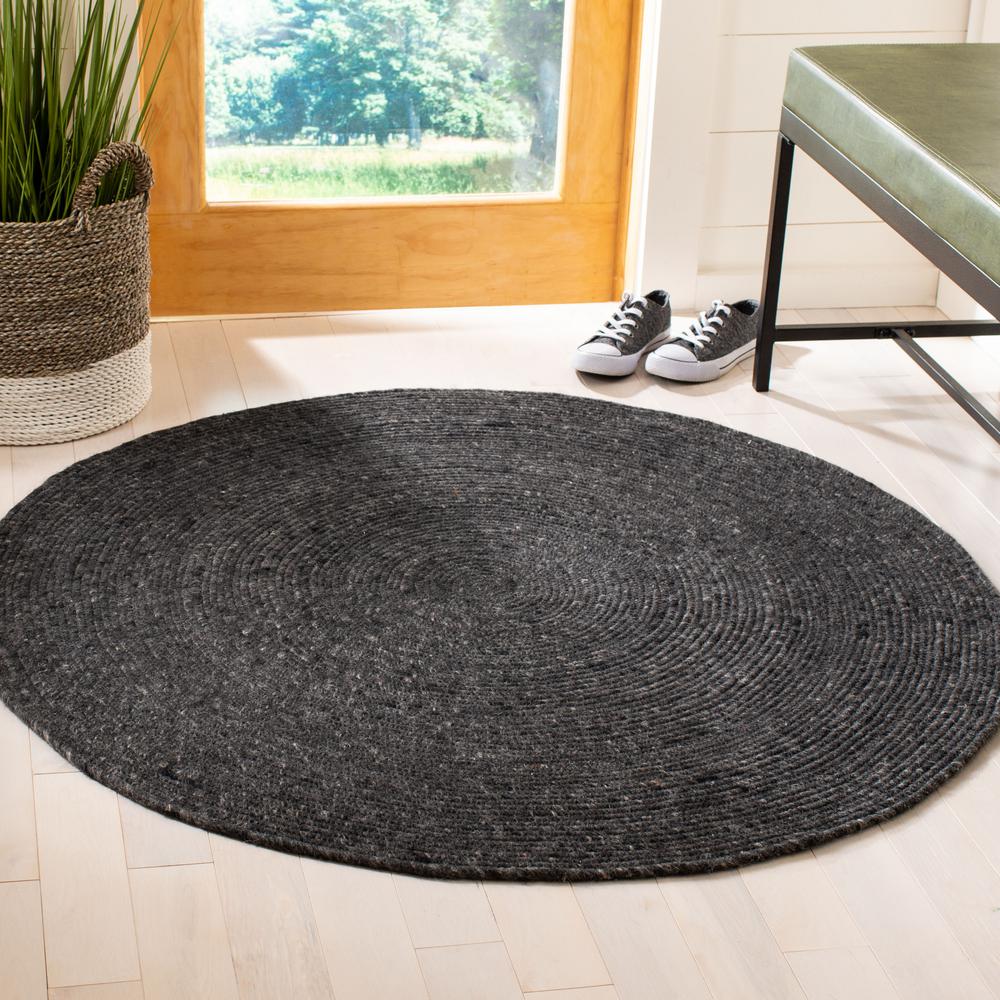 Safavieh Braided Black 5 Ft X Round Area Rug Brd901z 5r Safavieh Braided Black 5 Ft X