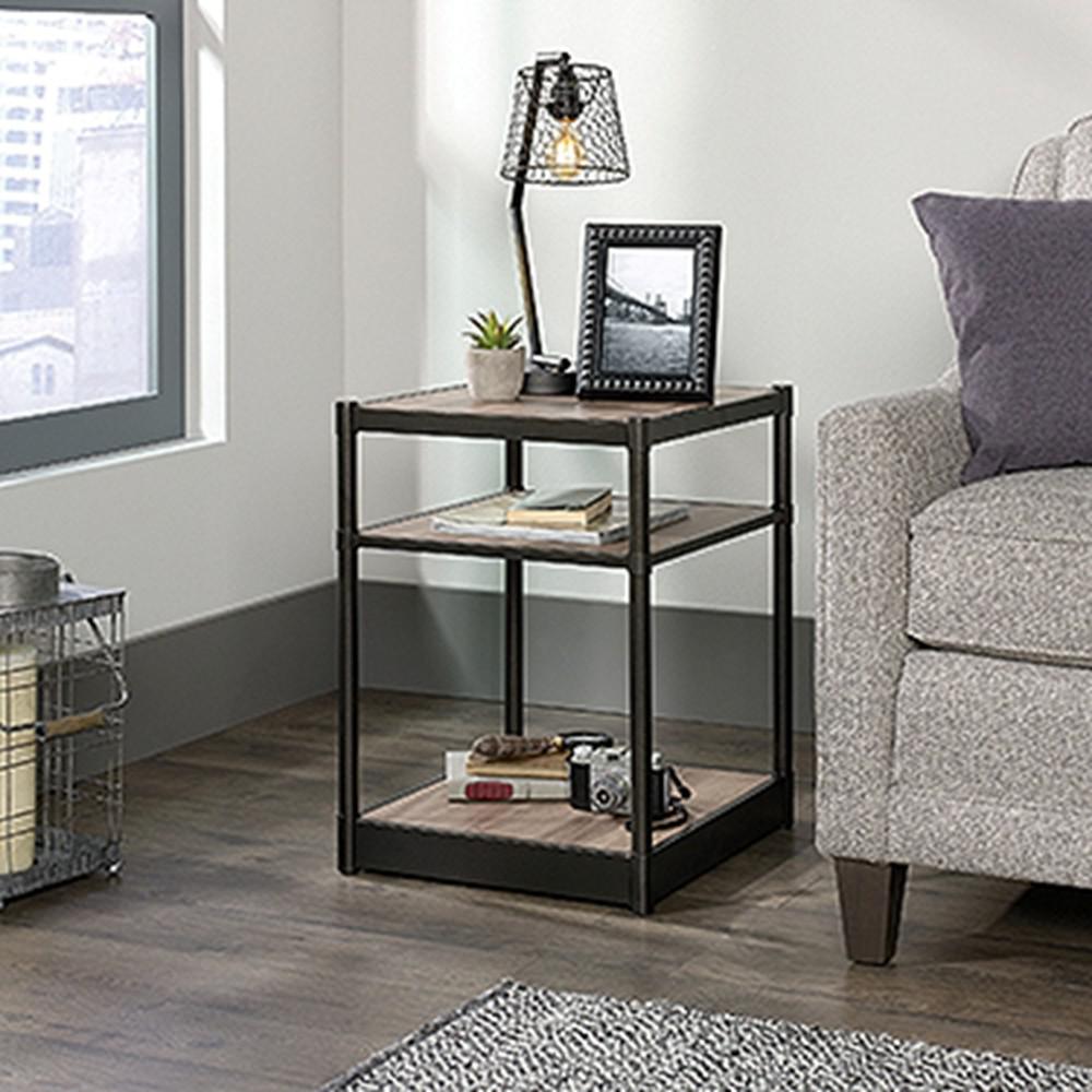 Clic 4 Up End Table Oak Furniture The Home Depot Barrister Lane Salt Oak End Side Table