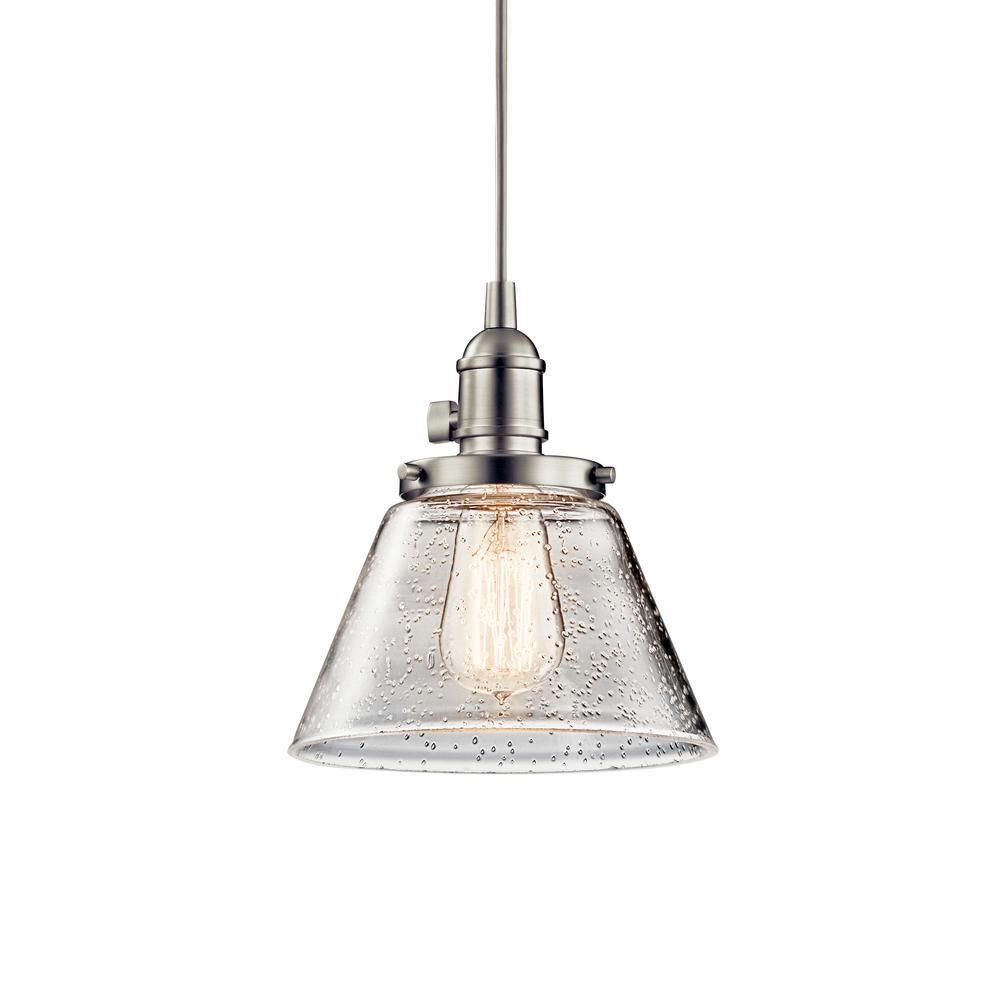 Kichler Avery 8 25 In 1 Light Brushed Nickel Cone Mini Pendant With Clear Seeded Glass 43851ni The Home Depot - Kichler Brushed Nickel Pendant Lights Kichler Avery 8 25 In 1 Light Brushed Nickel Cone Mini Pendant With Clear Seeded Glass 43851ni The Home Depot - Kichler Brushed Nickel Pendant Lights
