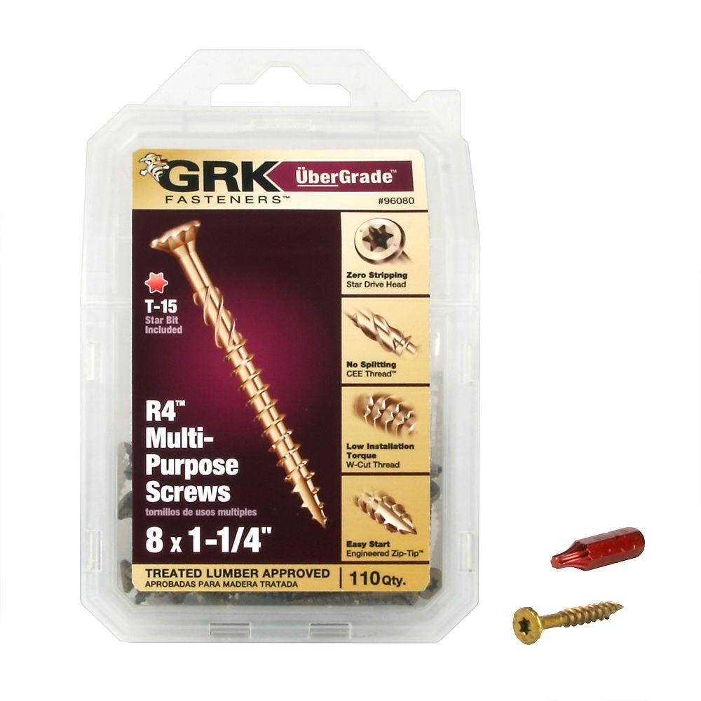 GRK Fasteners 8 x 11/4 in. R4 MultiPurpose Screw (110 per Pack
