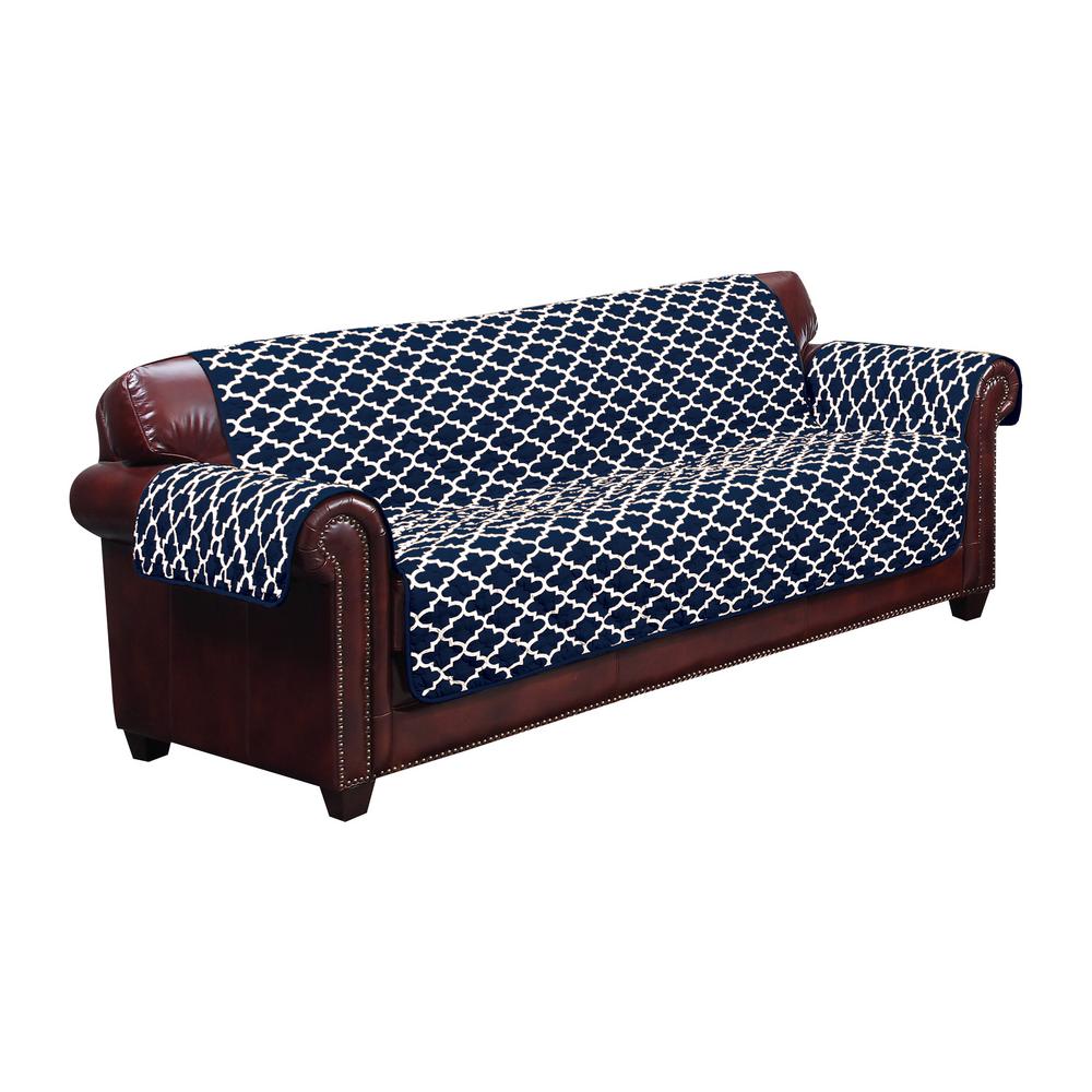 Quickfit Coby Water Resistant Navy Fit Polyester Fit Sofa Slip