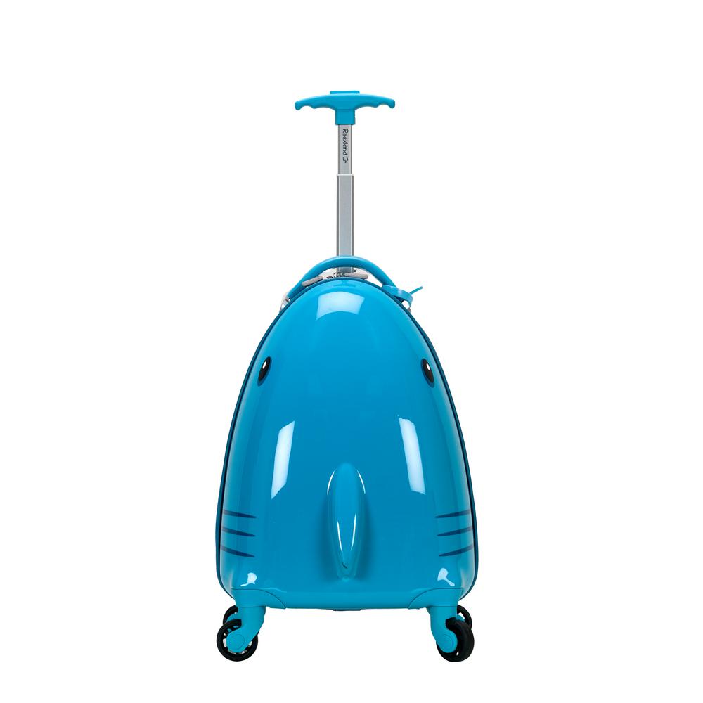 Rockland 17 in. Jr. Kids' My First Polycarbonate Hardside Spinner Luggage, Shark, Blue was $239.0 now $45.0 (81.0% off)