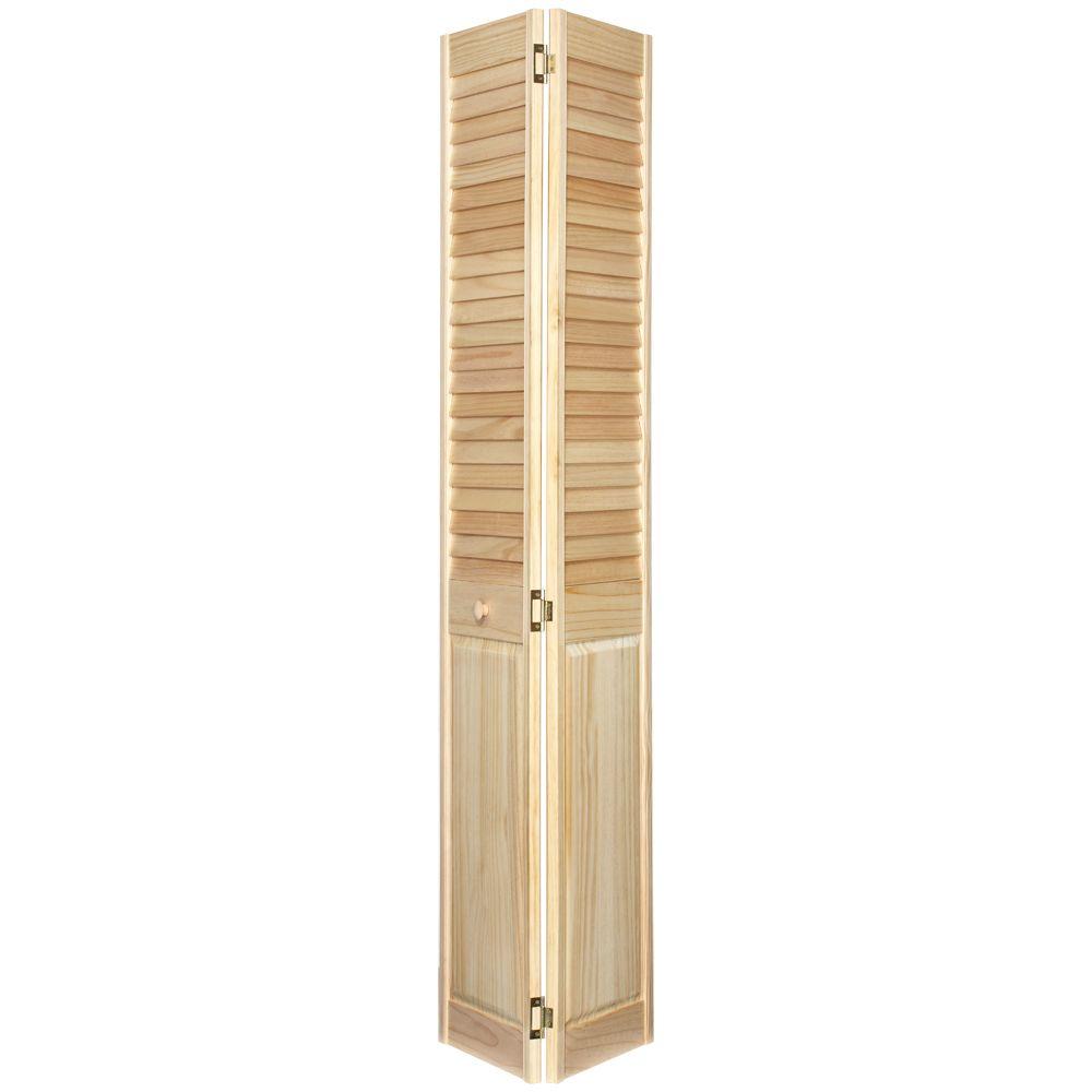 Home Fashion Technologies 24 In X 80 Louver Panel Stain Ready Solid Wood Interior Closet Bi Fold Door